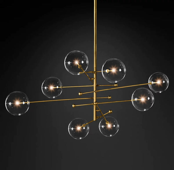 Glass Globe Mobile 8-Arm Chandelier 79′′