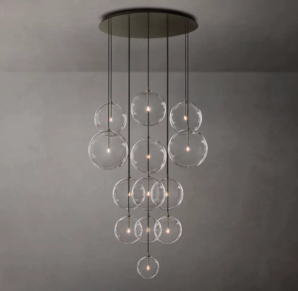 Glass Globe Mobile Cluster Chandelier 44′′