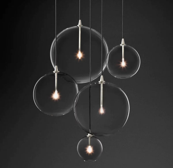 Glass Globe Mobile Cluster Chandelier 28′′